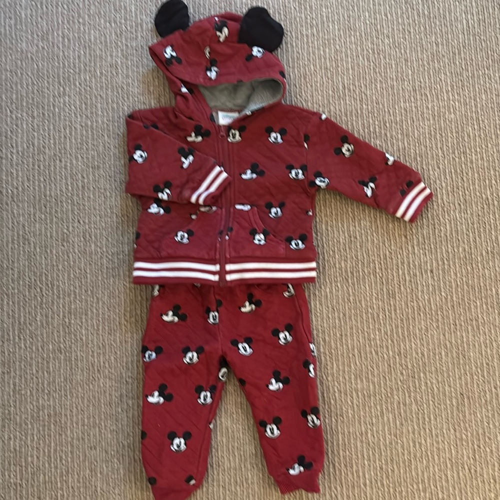 Disney Baby Quilted jacket and pants, 6-9 mos